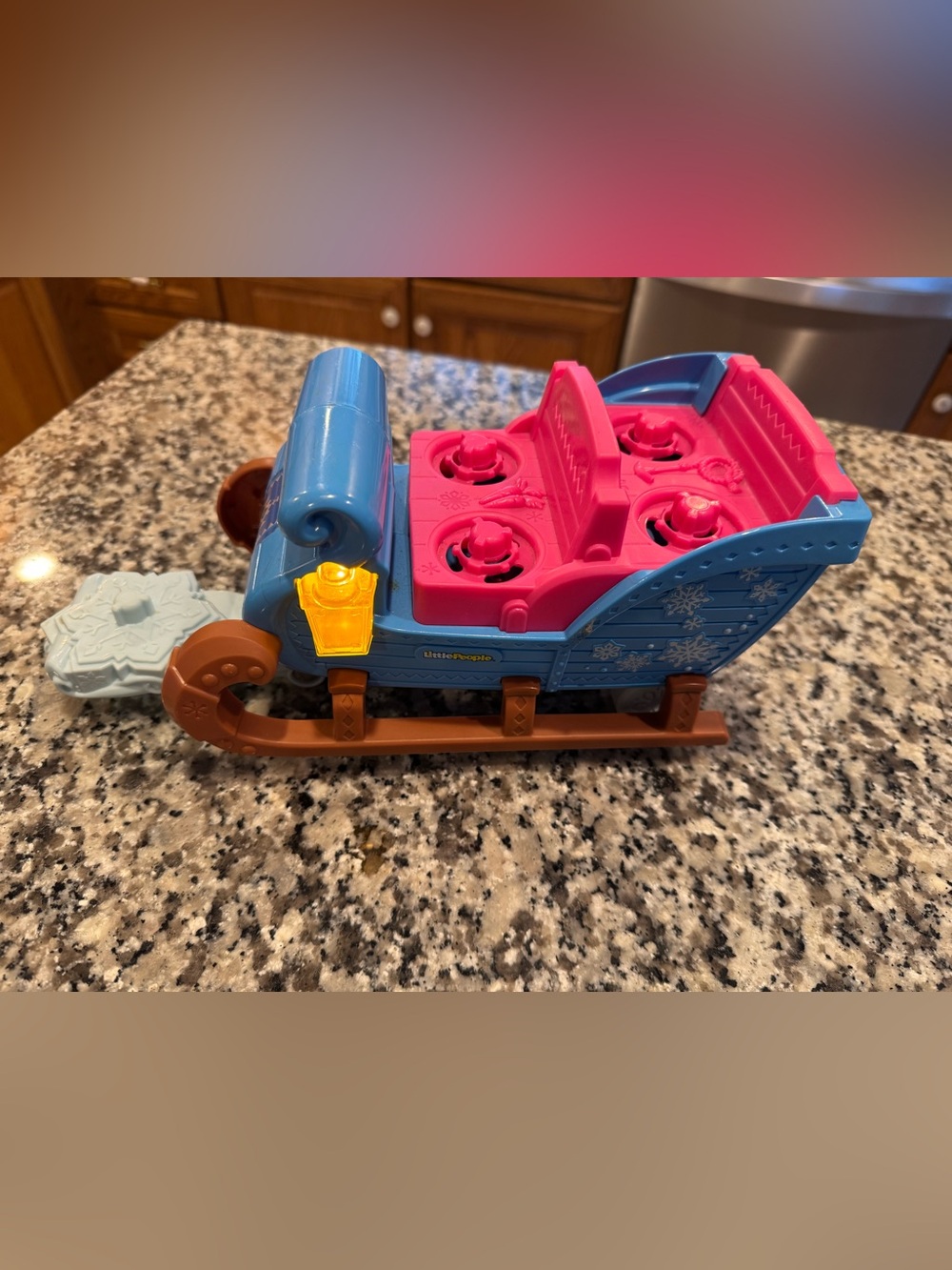 Fisher price Little People Blue and Pink Snow Sled Playset